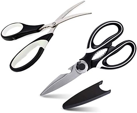 Тешки кујнски ножици од Ascendant- вклучително и ножици за морска храна-- Ултра остриот хируршки хируршки нерѓосувачки челик- повеќенаменски ножици-
