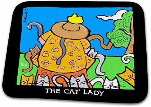 3drose дама на мачки, цртани мачки, мачки, мачки, смешни мачки, мачиња. - душеци за сушење на садови