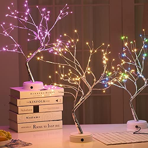 20 таблета дрво ноќно светло бакарна жица, DIY вештачка светлосна ламба за декорација за Божиќна домашна свадба Фестивал на празник