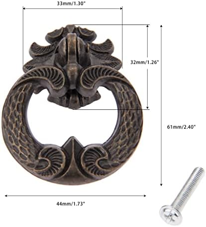 Копче FZZDP 2PCSRING Антички бронзена рачка единечна дупка влечење кујнски кабинет за фиоки гардероба шкаф
