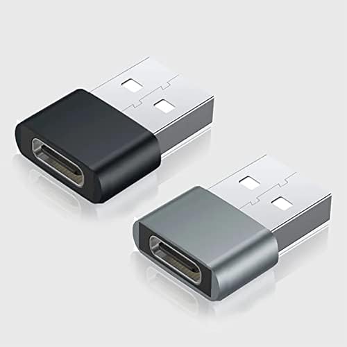USB-C женски до USB машки брз адаптер компатибилен со вашиот Samsung SM-G960U за полнач, синхронизација, OTG уреди како тастатура,