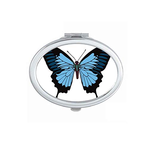Примерок од пеперутка во темно сино огледало преносно преклопено шминка со двојни странични очила