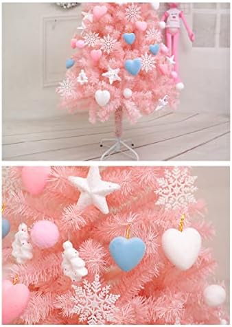 Вештачки украси за новогодишна елка за Божиќ за Божиќни масички врвни декор мини новогодишно дрво розово новогодишно дрво Премиум