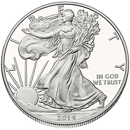 2014-Американски Сребрен Орел .999 Парична Казна Сребро Со Нашиот Сертификат За Автентичност Долар Нециркулирани Нас Нане