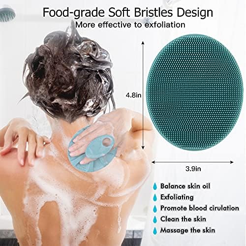 Мека силиконска чистење на четки за чистење на четки за туширање, со силиконски чистач на лице, ексфолирачки четки за четка за четка за чистење