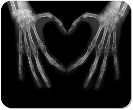 Suike Mousepad Компјутерска тетратка канцеларија Xray Bones of Hands, правејќи го знакот loveубов срце наука за срце, човечко медицинско