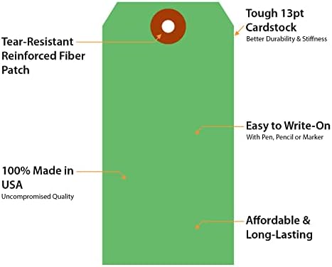 Зелени празно ознаки SmartSign - Пакет од 1000, големина -5, дебела ознака со дебела картонска ознака, 2,375 x 4,75 ознаки за висина хартија со
