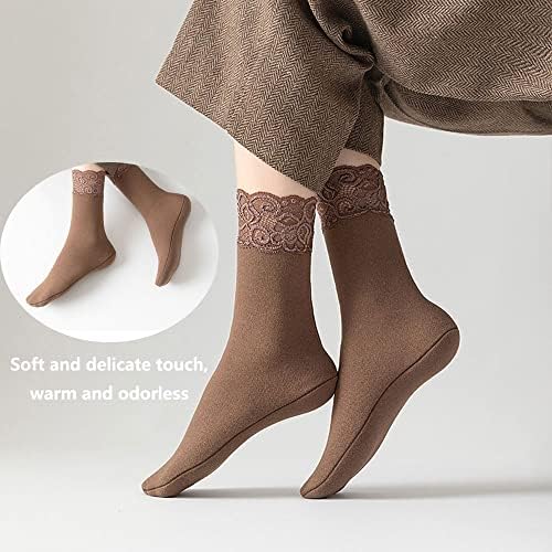 Гроздобер чорапи Flkayjm за жени облекуваат чорапи глужд - меки чорапи за жени чипка за чипка - чорапи за подигање за жени