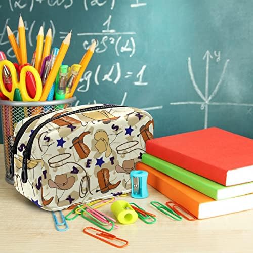 Глафи ​​каубојски чизми капаче за молив, молив, торбичка со молив со голем капацитет, преносна козметичка торба, за училишен канцелариски