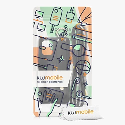 KWMobile Case компатибилен со Xiaomi Mi 10 Lite - Мека телефонска покривка на TPU со држач за ленти за рака и лента - црна