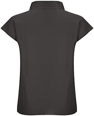 Летни жени плус големина памучни постелнини маички обични лабави вклопени трендовски обични копчиња блуза обични кратки ракави за кратки ракави