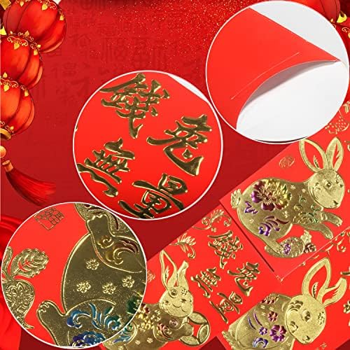 48 Парчиња Кинески Новогодишни Црвени Пликови, Година На Големиот Тигар Кинески Хонгбао Година од 2022 Година Црвени Пакети Среќни Пари Пликови