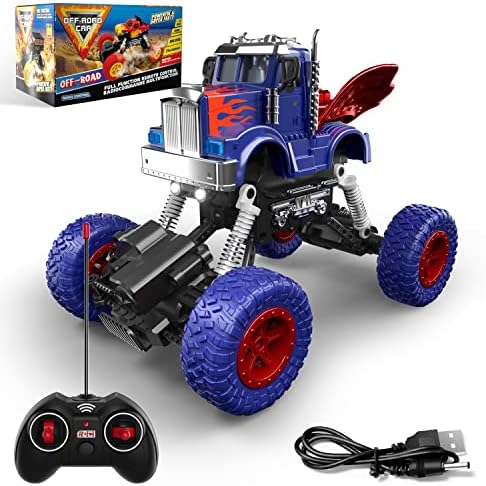 4WD далечински управувачки автомобил RC Toys, 1:22 Scale 4WD Off Road RC Trucks Monster Truck All Terrain Cars со LED светла играчки подароци