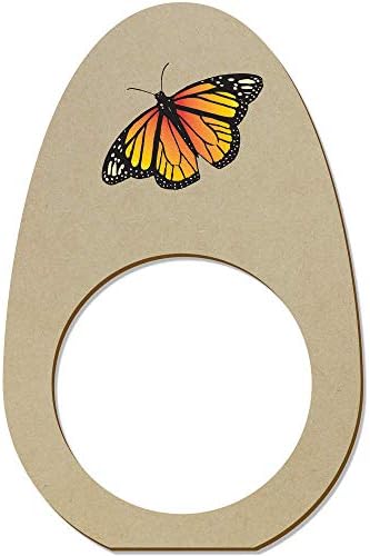 Азиеда 5 x 'монарх пеперутка' дрвени салфетки прстени/држачи