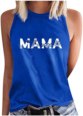 LCEPCY бејзбол мама резервоарот врвови бејзбол буква печати маици жени летни букви за печатење без ракави кошула