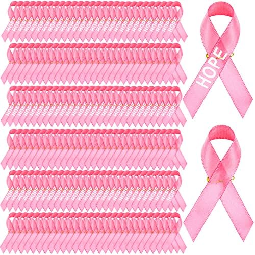 200 парчиња розова лента иглички за рак на дојка Безбедност иглички сатен ткаенина рак на дојка Пин за прибирање финансиски средства лаппел