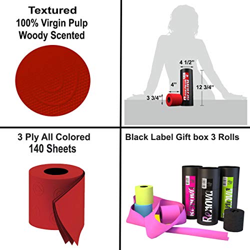 Реноа миризлива обоена тоалетна хартија Подарок кутија 3 ролни 3-подносно ткиво за бања црвено, RB200066409