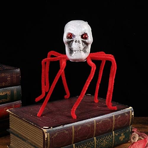 Абоофан 2 парчиња симулација череп пајак незгоден реквизит играчка за Ноќта на вештерките пајакот за декорација хорор реквизит забава забава