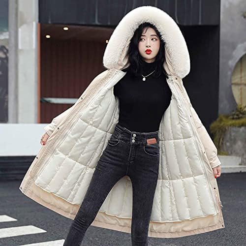 Quilенски ватирани лесни јакни мода зимска тенок средна должина задебелување топла памучна јакна