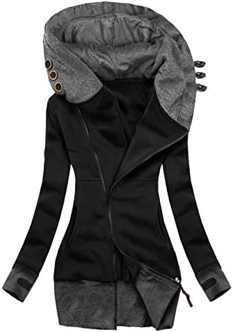 Rmxei Зимски палта за жени жени мода цветни печатени јакна од патент џеб џеб џеб со долги ракави палто