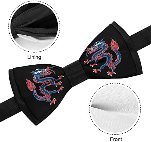 Weedkeycat кинески-змеј смешно вратоврски претходно врзани формални лакови за прилагодување на лак, отпечатен за мажи