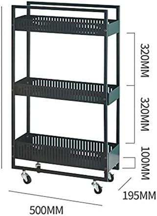 HEDTEC Мултифункционална количка за складирање кујна 3 нивоа количка за тркалање за алатка за лекови за складирање на полици за складирање на