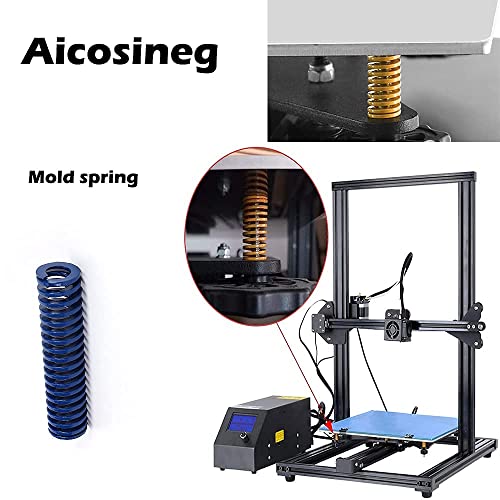 Aicosineg 3D печатач умира пролетна компресија на пролет 0,98 должина x 0,79 OD x 0,39 ID долга светлина за компресија на компресија, умираат