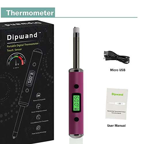 Читател на температура на дипванс, со сензор за сонда долг 2,1 инчи | Преносен термометар за патувања | Екран за промена на бојата | Термометар