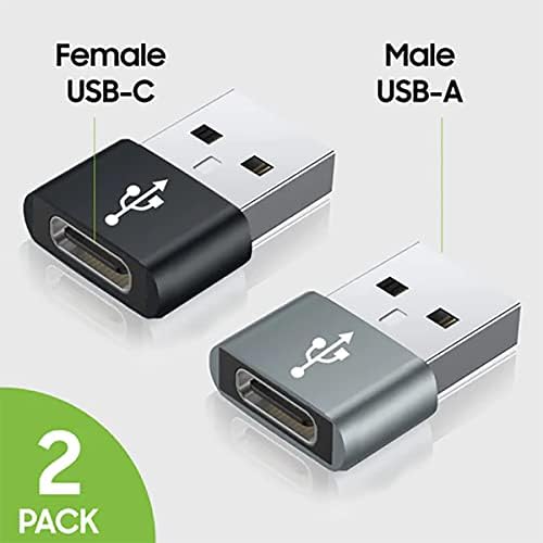 USB-C женски до USB машки брз адаптер компатибилен со вашиот Meizu M3X за полнач, синхронизација, OTG уреди како тастатура, глушец, поштенски