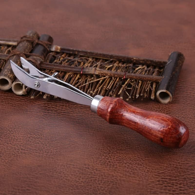 Lmdz прилагодлива надворешна рабна рачка дрвена рачка кожа раб, кожен занаетчиски алатки за DIY рачно изработена кожа работа -