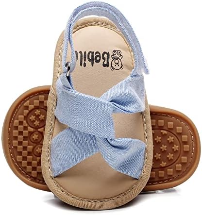 Бебе девојки сандали гума ѓон не-лизгање лето на отворено дете девојче сандали рамни чевли новороденче слатки деца први чевли за пешачење