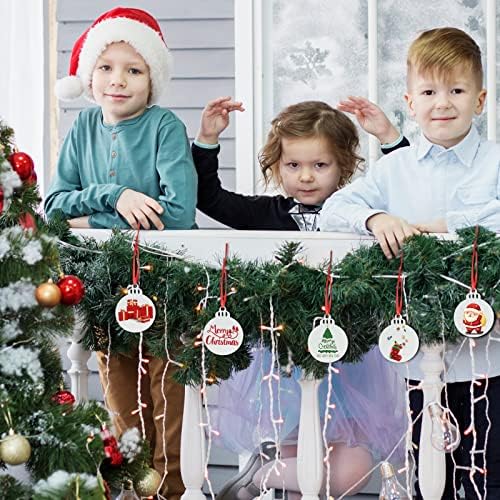 60 пакувања Божиќни украси за сублимација празнини MDF Персонализирани празнини украси Масовно Божиќ виси украси за украси