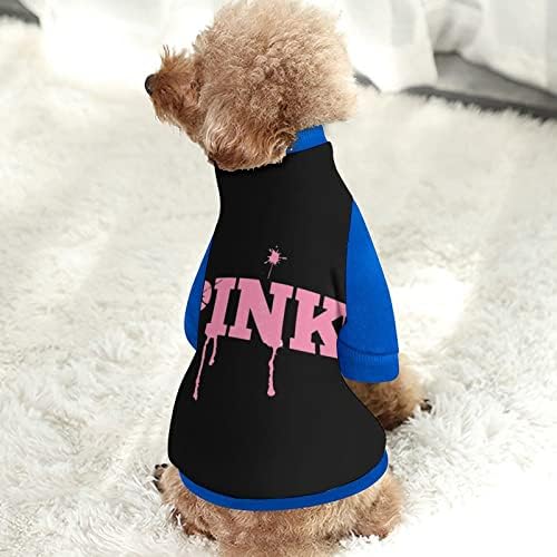 Смешно розово печатење дуксер за домашно милениче со џемпери пулвер за кучиња за кучиња со дизајн