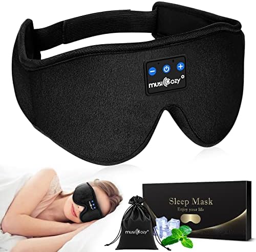 Музикозни Слушалки За Спиење Bluetooth 5.2 Лента ЗА Глава ШТО Дише 3D Слушалки ЗА Спиење, Безжична Маска За Очи Слушалки За Спиење За Странични