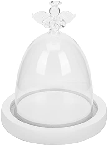 Мала торта купола стаклена купола дисплеј покритие: Декоративно стакло стакло клоче arвонче, тегла за розово прикажување на таблета, таблета