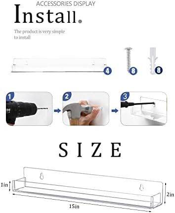 Justsoso 4 пакуваат акрилни нокти полски решетки за монтирање на wallид со отстранливи инсерти за крајни плочи, чисти држачи