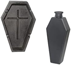 Ковчешка пепел - плашлив готски декор за дома - црн метал од метал за табела во готски стил - ширина должина x 4 ”