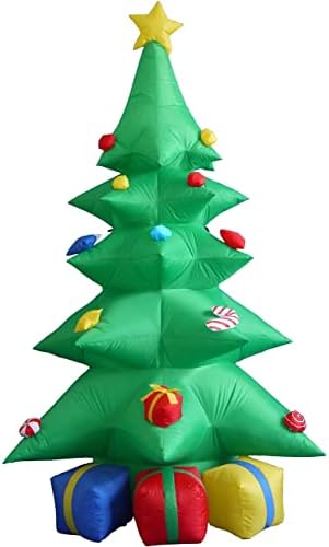 Два божиќни украси за украси, вклучуваат 8 нозе високи надуени шарени кутии за подароци, и 8 нозе високи надуени новогодишни