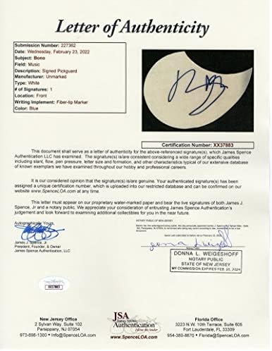 Боно потпишан автограм со целосна големина Фендер Акустична гитара C w/ James Spence автентикација JSA COA - U2 со Адам Клејтон, Еџ и Лери