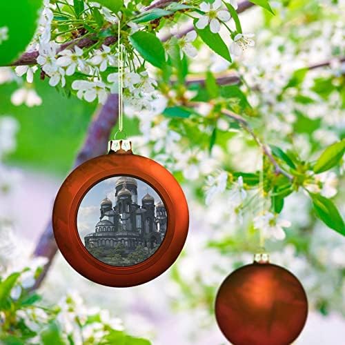 Божиќна црвена топка украс, руски украси со топката на катедралата што висат на украси за Божиќна елка