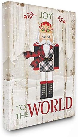 Stuple stuple industries радост на светот цитат со божиќна оревократна wallидна уметност, 24 x 30, тен