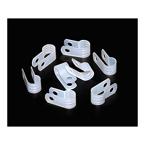 50 парчиња 19,2мм бела жица клип за изолација R Insulation Card R Type Wire Clip Фиксна пластична клип жица фиксно копче.