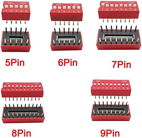 Лидон 10PCS тип на слајд тип на натопување на модулот за прекинувач на модулот 2,54мм терен црвен прекинувач за прекинување на