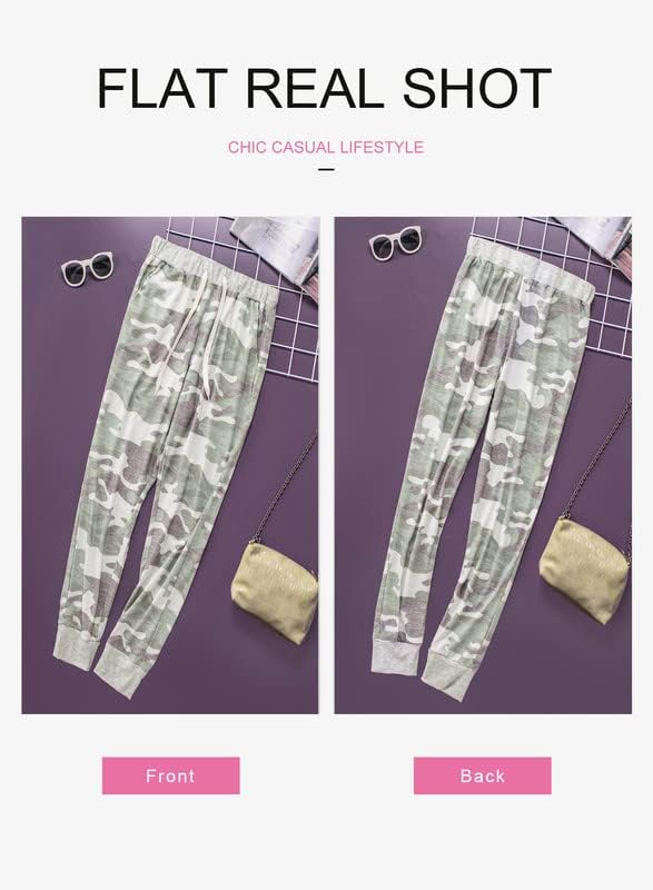 Dokotoo женски моден случај на лежерна еластична половината памук џогирање џогерски панталони со џебови