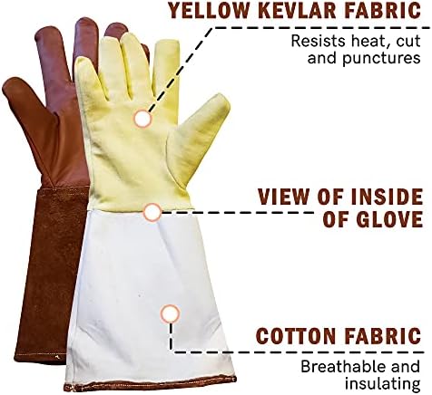 Заварување на ракавици KBAR7 1 пар отпорен на топлина отпорни на фалсификување, стап, миг тиг жени и мажи XS, мали, средни, големи, XL, xxl