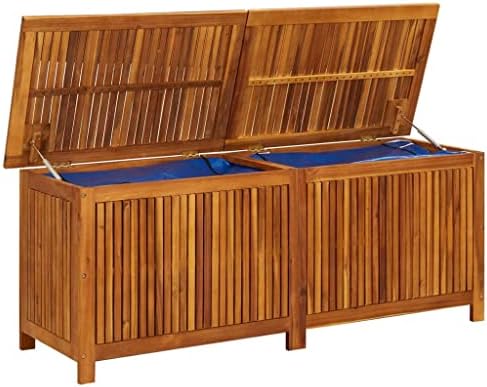 Canditree Patio Solid Acacia Dece Deck Cox, отворено дрвена кутија за складирање на кутии за перничиња, градинарски алатки