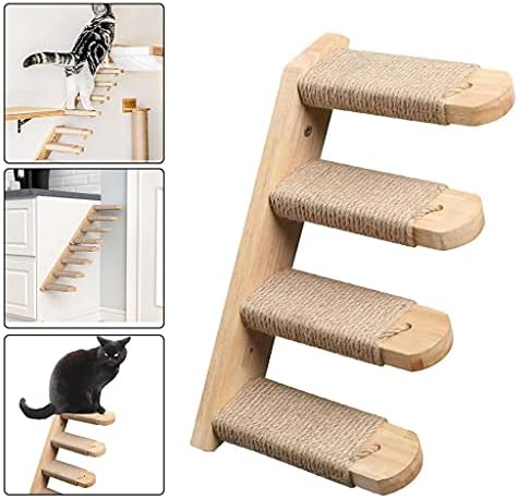 DHDM wallидни мачки монтирани со качување по скалила дрво скали за миленичиња мебел маче wallид полица поставени мачки перки дрвени гребење