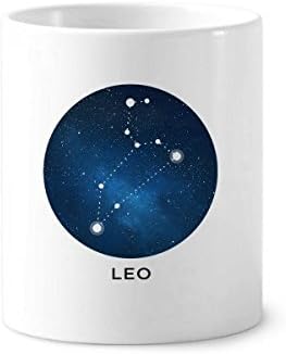 Leo Constellation Zodiac знак за четкичка за заби држач за пенкало кригла керамички штанд -молив чаша