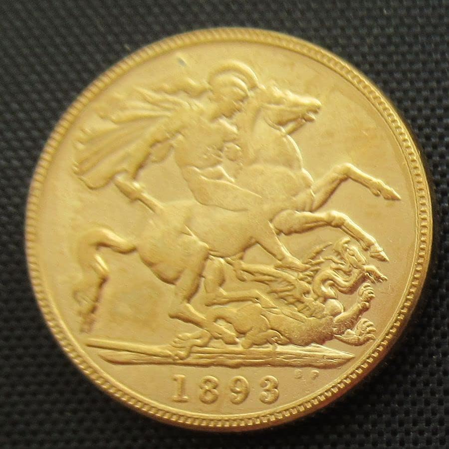 Британски £ 2 1893 странска реплика злато позлатена комеморативна монета