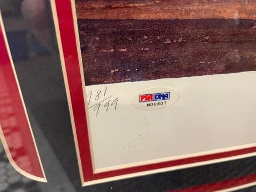 Тед Вилијамс Црвен Сокс борбен пилот WW2 USMC потпишан лито -врамен PSA 981/999 - Автограмиран MLB Art